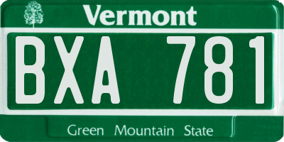 VT license plate BXA781