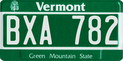 VT license plate BXA782