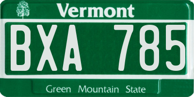 VT license plate BXA785