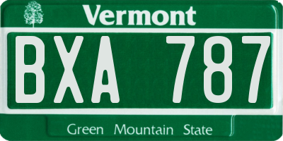 VT license plate BXA787