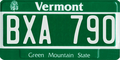 VT license plate BXA790