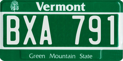 VT license plate BXA791
