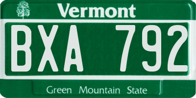 VT license plate BXA792