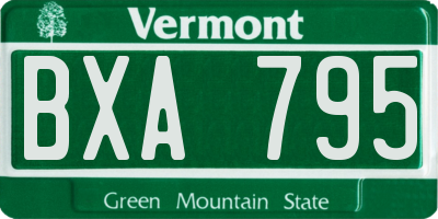 VT license plate BXA795