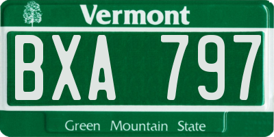 VT license plate BXA797