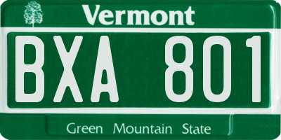 VT license plate BXA801