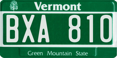 VT license plate BXA810