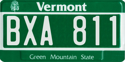 VT license plate BXA811