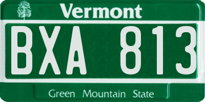 VT license plate BXA813