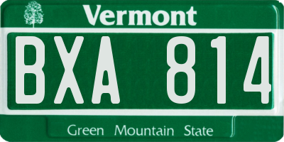 VT license plate BXA814