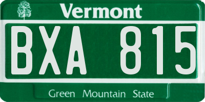 VT license plate BXA815