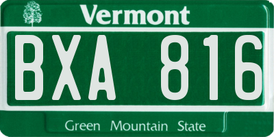 VT license plate BXA816