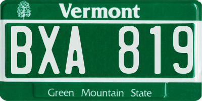 VT license plate BXA819