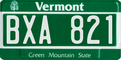 VT license plate BXA821