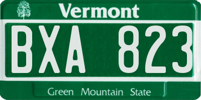 VT license plate BXA823