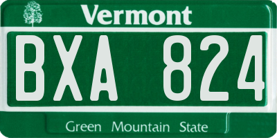 VT license plate BXA824