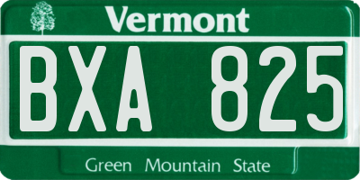 VT license plate BXA825
