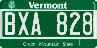VT license plate BXA828