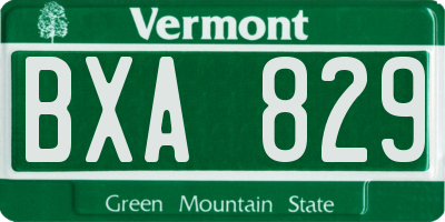 VT license plate BXA829