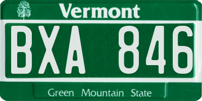 VT license plate BXA846