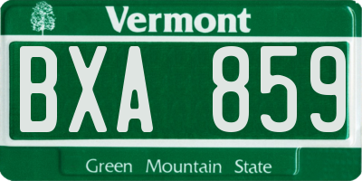 VT license plate BXA859