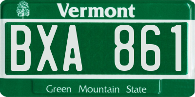 VT license plate BXA861