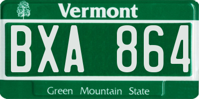 VT license plate BXA864