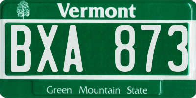 VT license plate BXA873