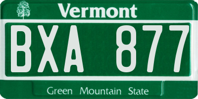 VT license plate BXA877