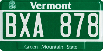 VT license plate BXA878