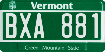 VT license plate BXA881