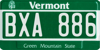 VT license plate BXA886