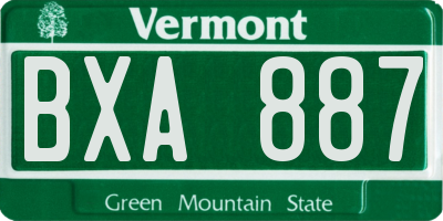 VT license plate BXA887