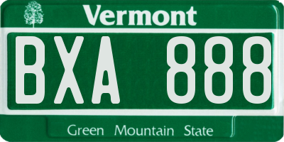 VT license plate BXA888
