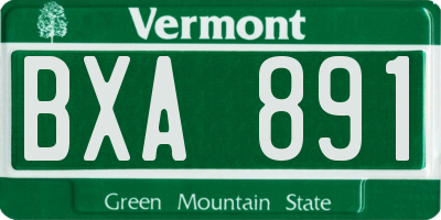 VT license plate BXA891