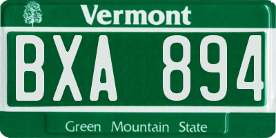 VT license plate BXA894