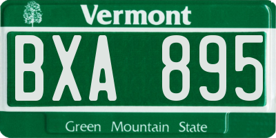 VT license plate BXA895