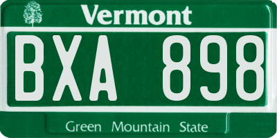 VT license plate BXA898