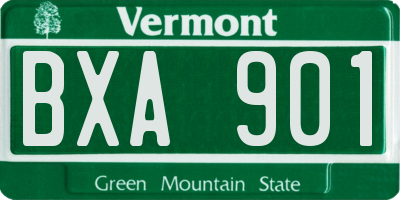 VT license plate BXA901