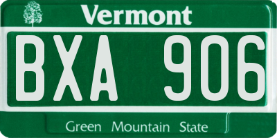 VT license plate BXA906