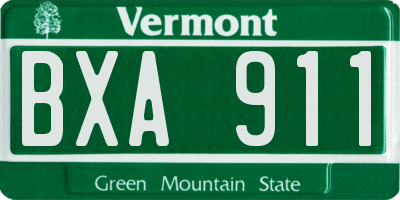 VT license plate BXA911