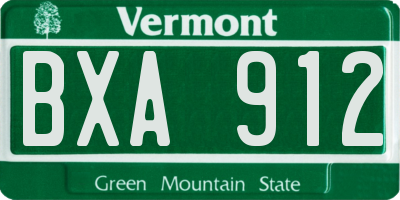 VT license plate BXA912