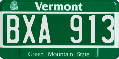 VT license plate BXA913