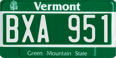 VT license plate BXA951