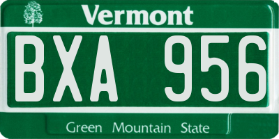 VT license plate BXA956