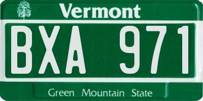 VT license plate BXA971