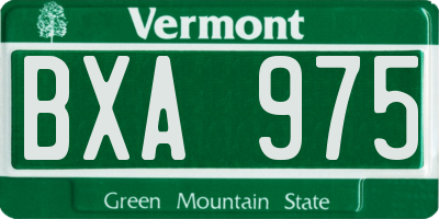 VT license plate BXA975