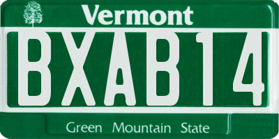VT license plate BXAB14