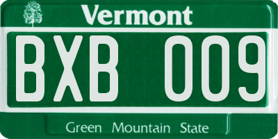 VT license plate BXB009