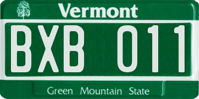 VT license plate BXB011